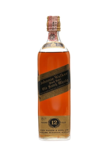 Johnnie Walker Black Label 12 Year Old Bottled 1980s - Wax & Vitale 75cl / 40%