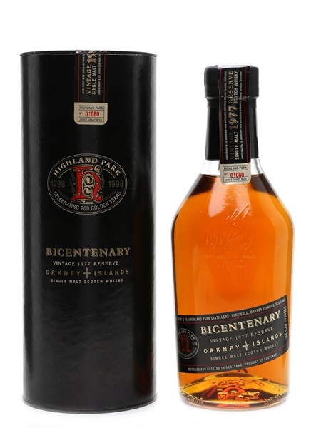 Highland Park 1977 Bicentenary Bottled 1998 70cl / 40%