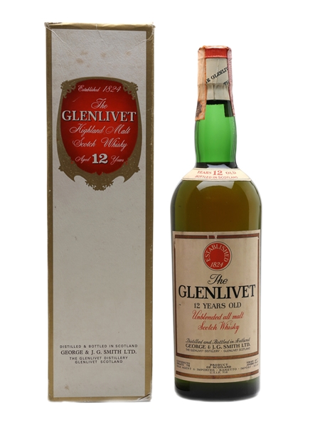 Glenlivet 12 Year Old Bottled 1970s - Baretto 75cl / 45.7%