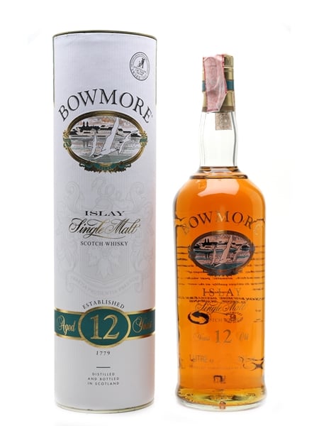 Bowmore 12 Year Old Bottled 1990s - Screen Printed Label 100cl / 43%