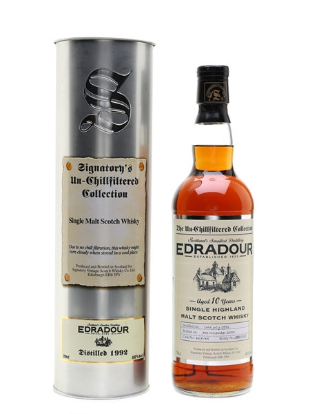 Edradour 1992 10 Year Old Bottled 2002 - Signatory Vintage 70cl / 46%