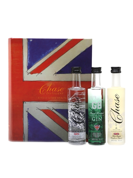 William Chase Distillery Single Estate Spirits Gin, Liqueur & Vodka 3 x 5cl