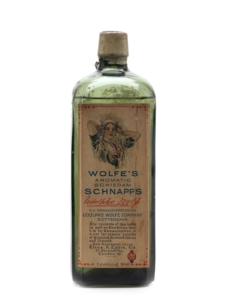 Wolfe's Aromatic Schiedam Schnapps Bottled 1940s 75cl