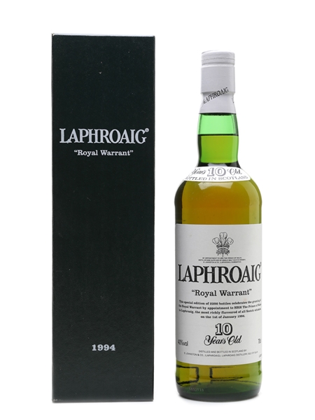 Laphroaig 'Royal Warrant' 10 Year Old Bottled 1994 70cl / 40%