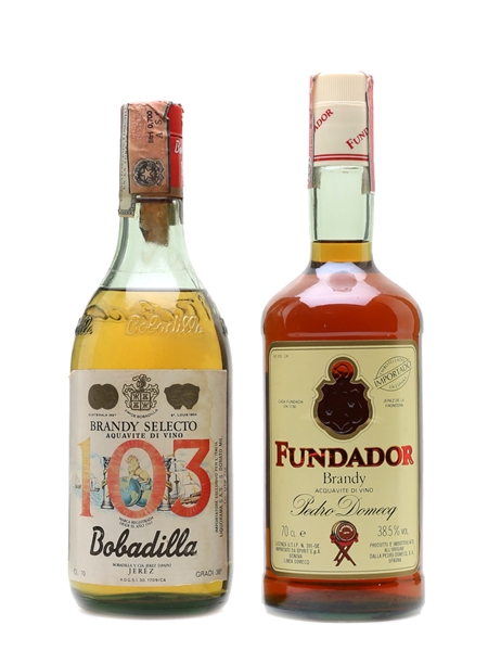 Bobadilla & Fundador Brandy Bottled 1980s-1990s 2 x 70cl