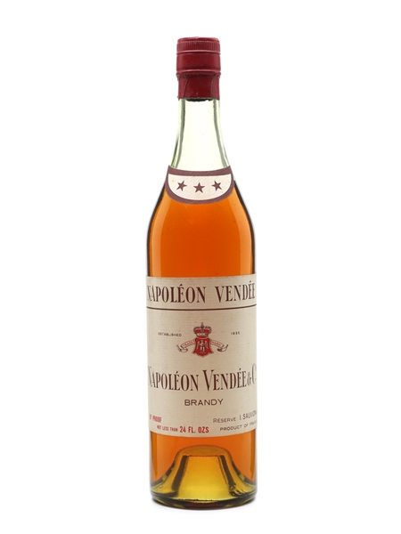 Vendee 3 Star Napoleon Brandy Bottled 1960s 68cl / 40%