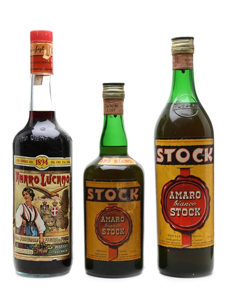 Lucano & Stock Amaro Bottled 1960s & 1980s 75cl & 2 x 100cl