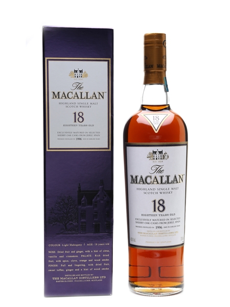 Macallan 18 Year Old 1996 and Earlier 70cl / 43%