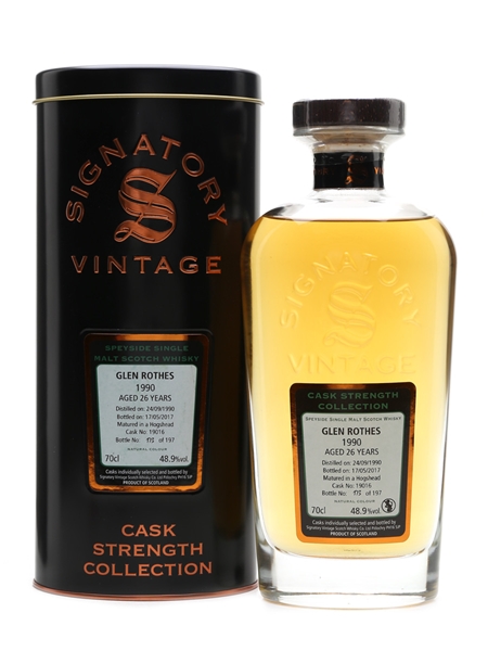 Glen Rothes 1990 26 Year Old Bottled 2017 - Signatory Vintage 70cl / 48.9%