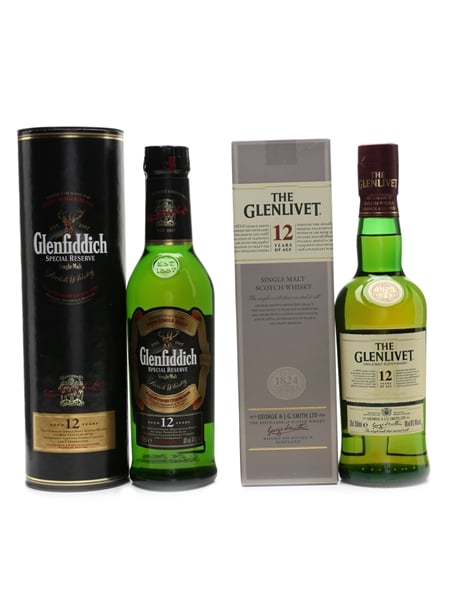 Glenfiddich 12 Year Old & Glenlivet 12 Year Old  2 x 35cl / 40%