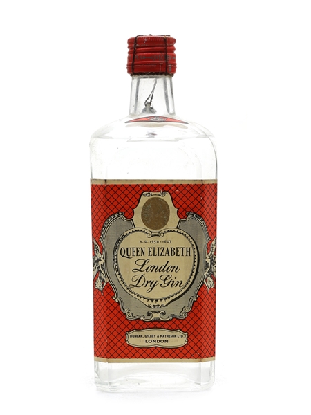 Queen Elizabeth London Dry Gin Bottled 1950s 75cl / 43%