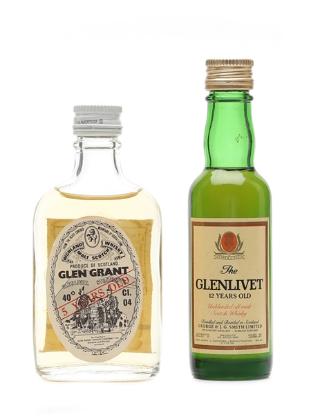 Glenlivet & Glen Grant 5 Year Old & 12 Year Old 3.9cl & 4cl