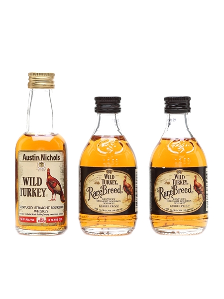 Wild Turkey 8 Year Old & Rare Breed  3 x 5cl