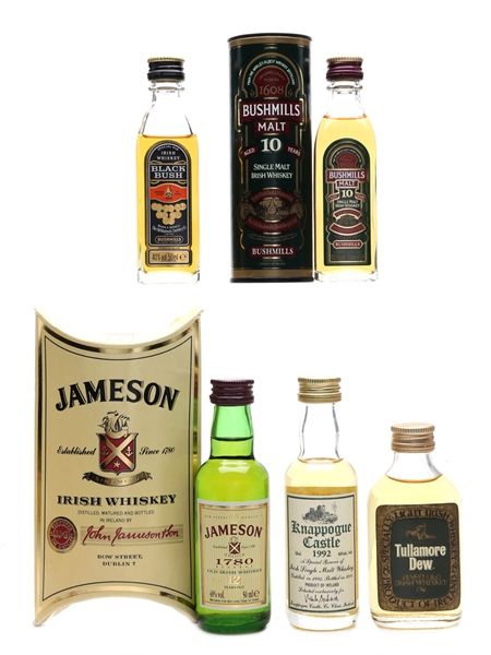 Bushmills, Jameson, Knappogue Castle & Tullamore Dew Irish Whiskey 5 x 5cl / 40%