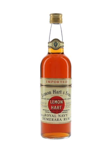 Lemon Hart Royal Navy Demerara Rum Bottled 1960s-1970s - Hamiltons, Australia 73.8cl