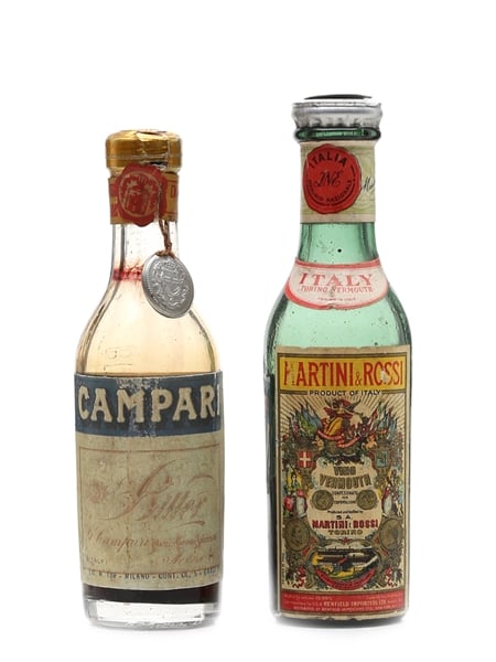 Campari & Martini Bottled 1930s to 1940s 2 x 5cl