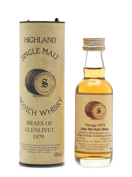 Braes Of Glenlivet 1979 15 Year Old Bottled 1995 - Signatory Vintage 5cl / 43%