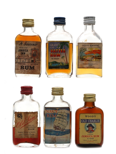 Assorted Caribbean & Jamaica Rum Bottled 1960s 6 x 5cl