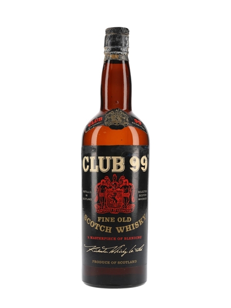 Club 99 Fine Old Scotch Whisky Bottled 1950s - Kintocher 75cl