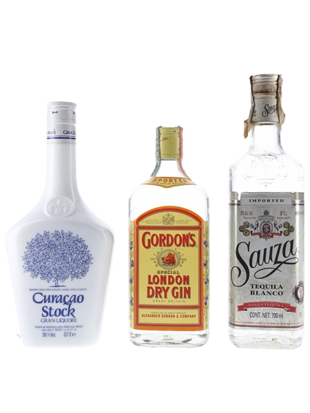 Gordon's, Sauza & Stock Curacao, Gin & Tequila 3 x 70cl