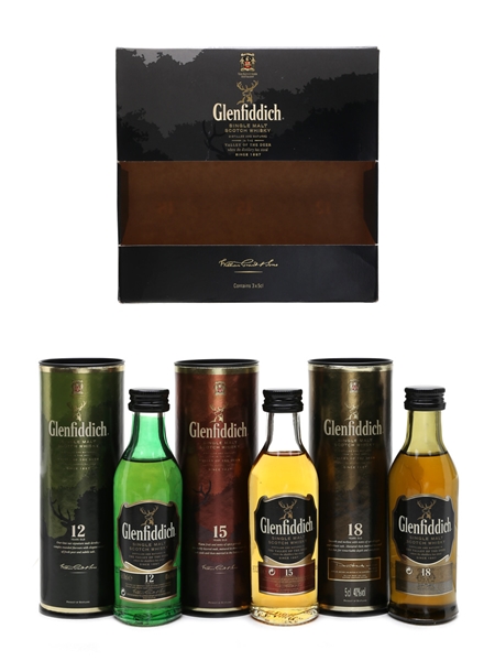 Glenfiddich Single Malt Collection 12, 15 & 18 Year Old Set 3 x 5cl / 40%