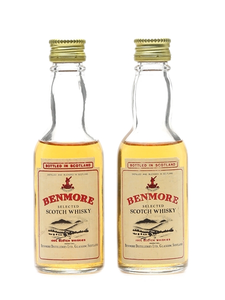 Benmore Selected Scotch Whisky Bottled 1970s 2 x 5cl