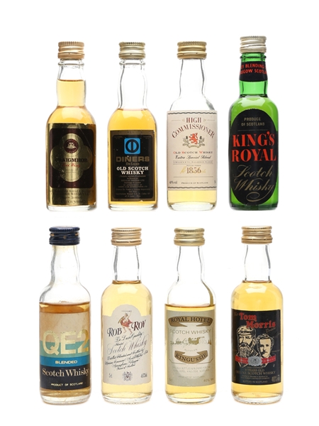 Assorted Blended Scotch Whisky Craigmhor, Diners, High Comissioner, King's Royal, Rob Roy, Tom Morris & QE2 8 x 4cl-5cl / 40%