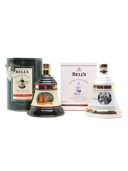 Bell's Christmas Decanters 1991 & 2005 2 x 70cl 