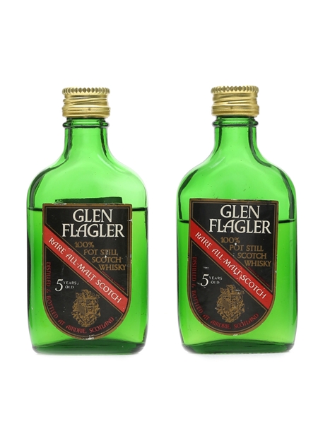 Glen Flagler 5 Year Old Rare All Malt Bottled 1970s - Ferraretto 2 x 4cl / 40%