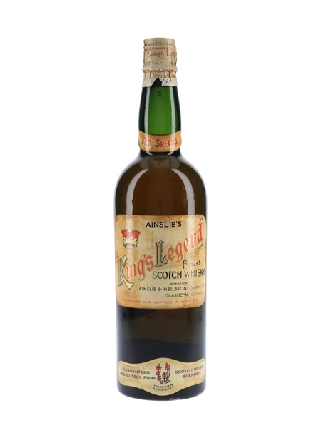 Ainslie's King's Legend Spring Cap Bottled 1950s 75cl