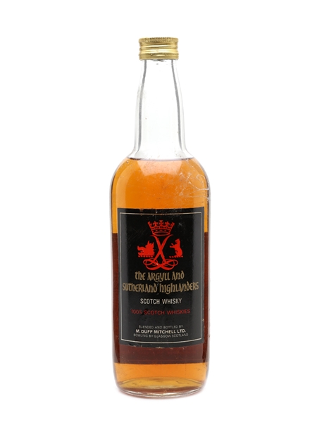 Argyll And Sutherland Highlanders Bottled 1960s - M Duff Mitchell 75cl