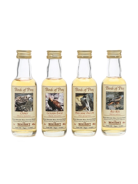 4 x 'Birds of Prey' Collection The Whisky Connoisseur Miniatures