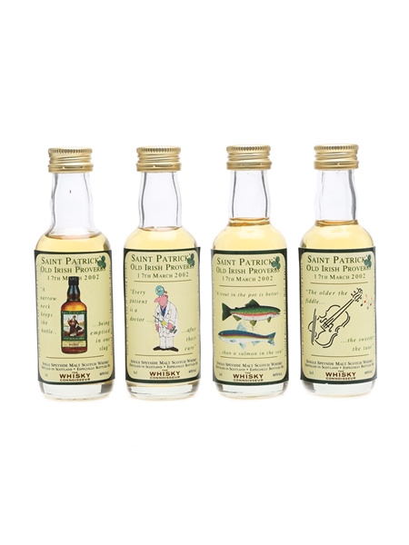 Saint Patrick's Old Irish Proverbs The Whisky Connoisseur 4 x Miniatures