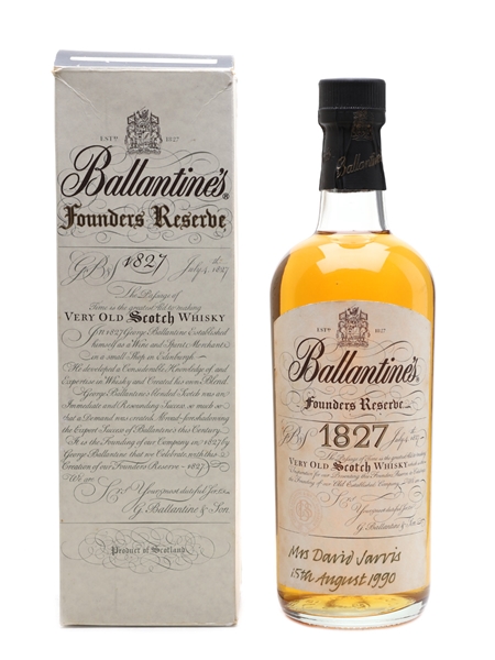 Ballantine's Founders Reserve 1827 Bottled 1980s-1990s 75cl / 43%