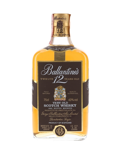 Ballantine's 12 Year Old Bottled 1970s-1980s 75cl / 43%