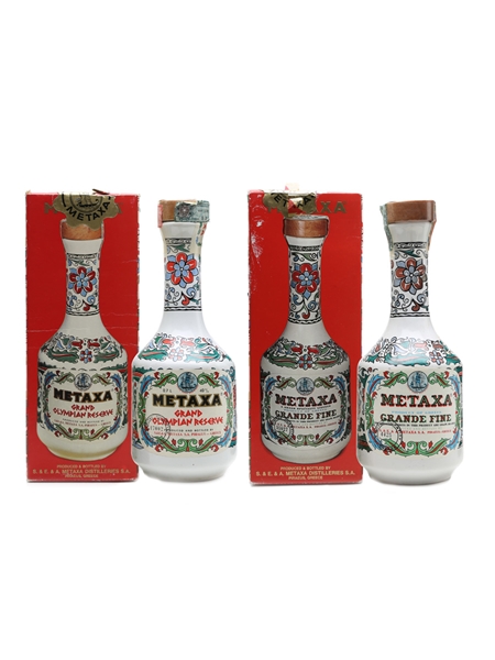 Metaxa Brandy 40 yo & Grand Olympian Reserve Bottled 1970s 2 x 70cl