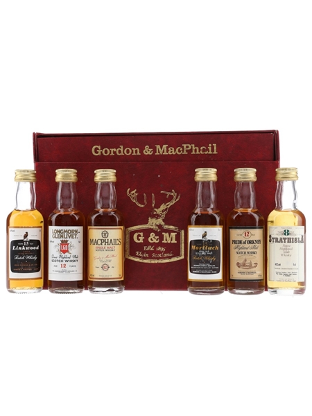 Gordon & MacPhail Miniature Set Linkwood, Longmorn Glenlivet, MacPhail's, Mortlach, Pride Of Orkney & Strathisla 6 x 5cl / 40%