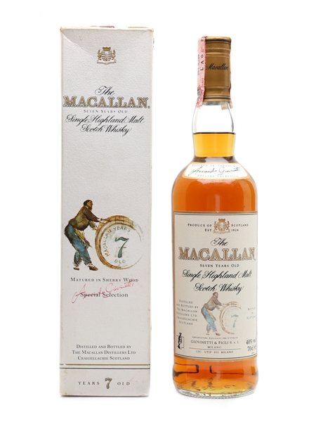 Macallan 7 Year Old Bottled 1990s-2000s - Giovinetti 70cl / 40%