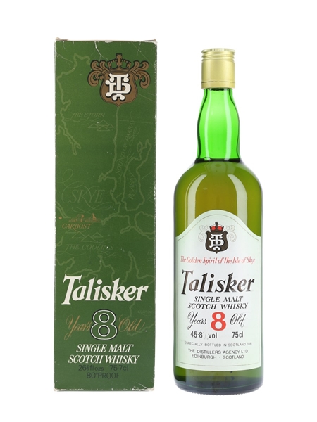 Talisker 8 Year Old Bottled 1980s - The Distiller's Agency Ltd 75cl / 45.8%