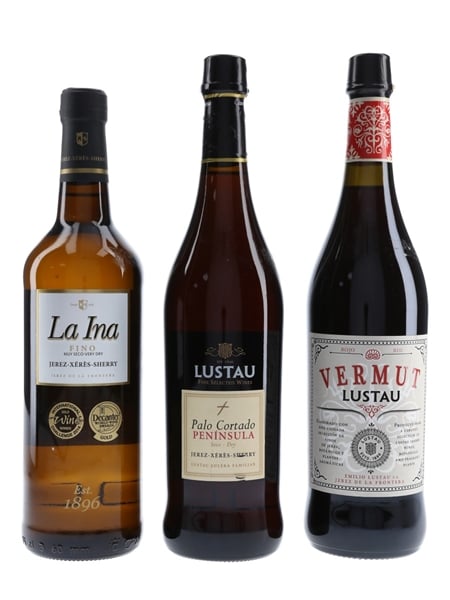 La Ina Fino & Lustau Palo Cortado and Vermut  3 x 75cl