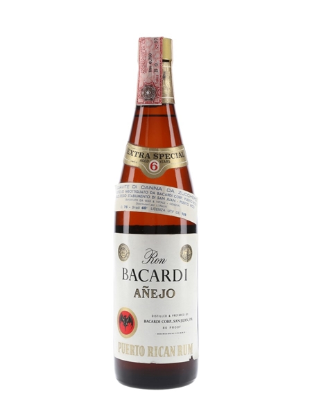 Bacardi Anejo 6 Year Old Bottled 1980s - Wax & Vitale 75cl / 40%