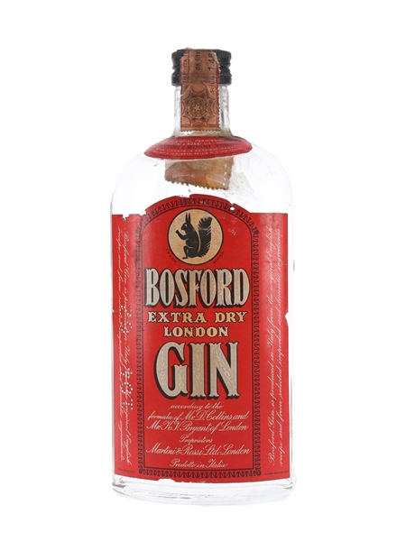 Bosford Extra Dry London Gin Bottled 1960s - Martini & Rossi 75cl / 46%