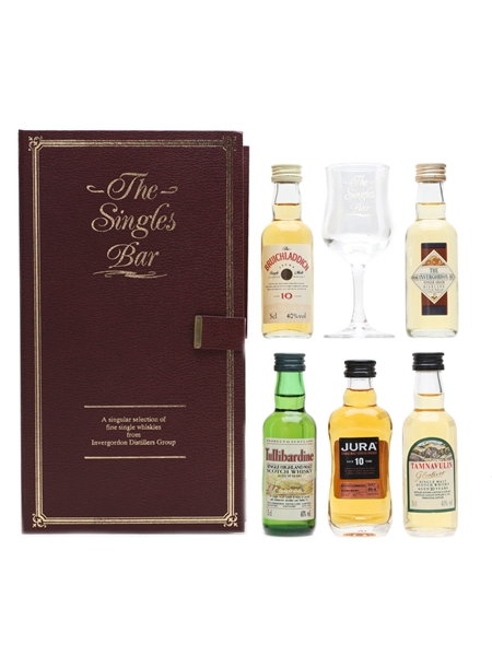 The Singles Bar Miniature Selection Bottled 1990s & 2010s - Invergordon Distillers 5 x 5cl