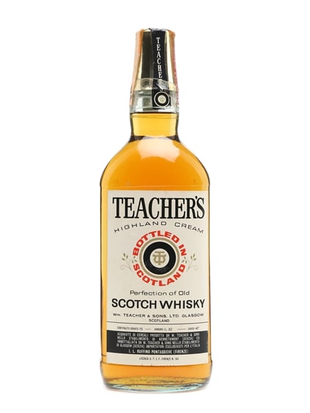 Teacher's Highland Cream Bottled 1970s 75cl