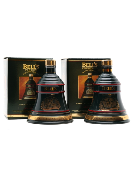 2 x Bell's Christmas Decanters 1993 & 1994 70cl 