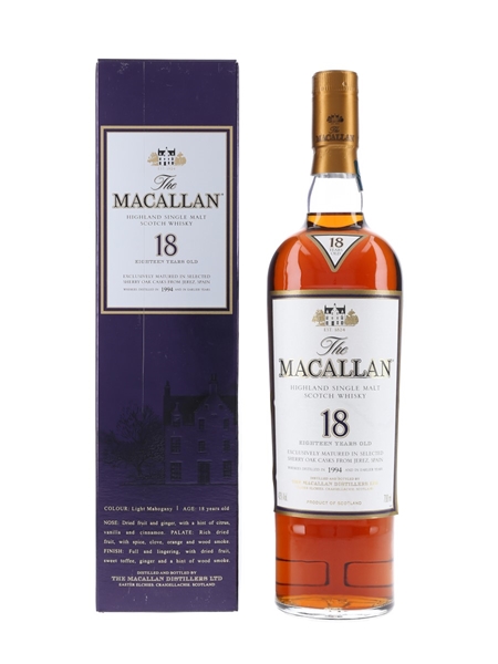 Macallan 18 Year Old 1994 and Earlier 70cl / 43%