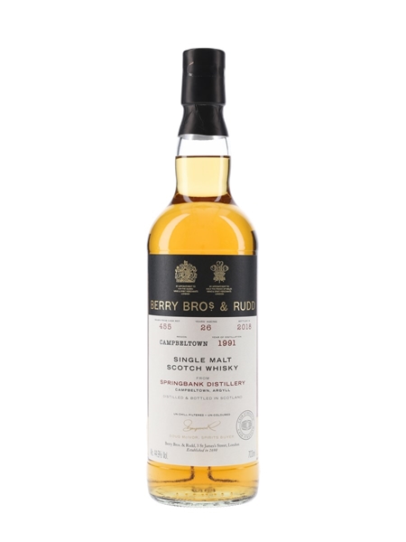 Springbank 1991 26 Year Old Bottled 2018 - Berry Bros & Rudd 70cl / 44.9%