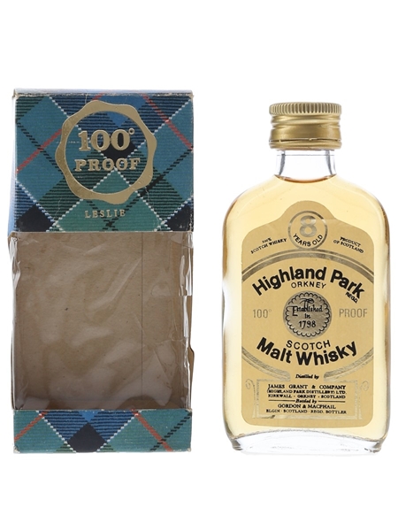 Highland Park 8 Year Old 100 Proof Bottled 1970s - Gordon & MacPhail 5cl / 57%