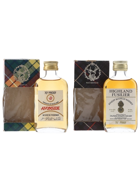 Avonside & Highland Fusilier 8 Year Old Bottled 1970s - James Gordon & Gordon & MacPhail 2 x 5cl / 40%