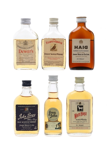 Assorted Blended Scotch Whisky Dewar's, Famous Grouse, Haig, John Begg, Long John, White Horse 6 x 5cl / 40%